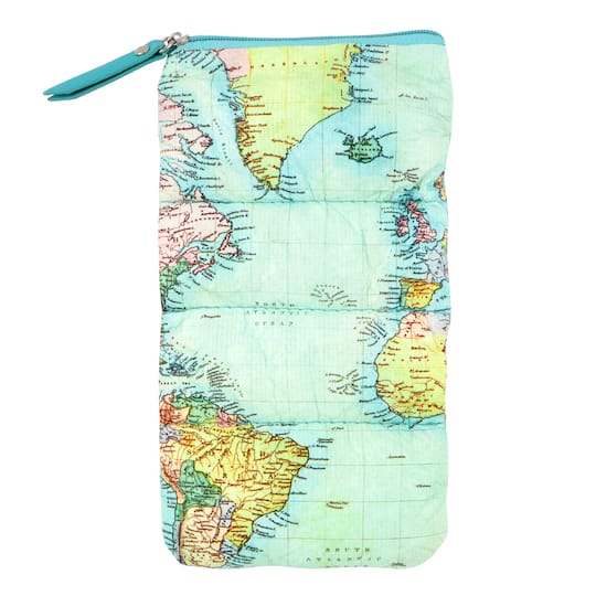 World Map Puff Pencil Pouch by Ashland&#xAE;
